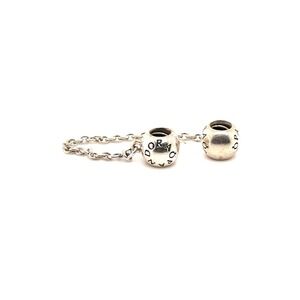 Pandora Logo Safety Chain Charm 925 Sterling Silver 791877-05